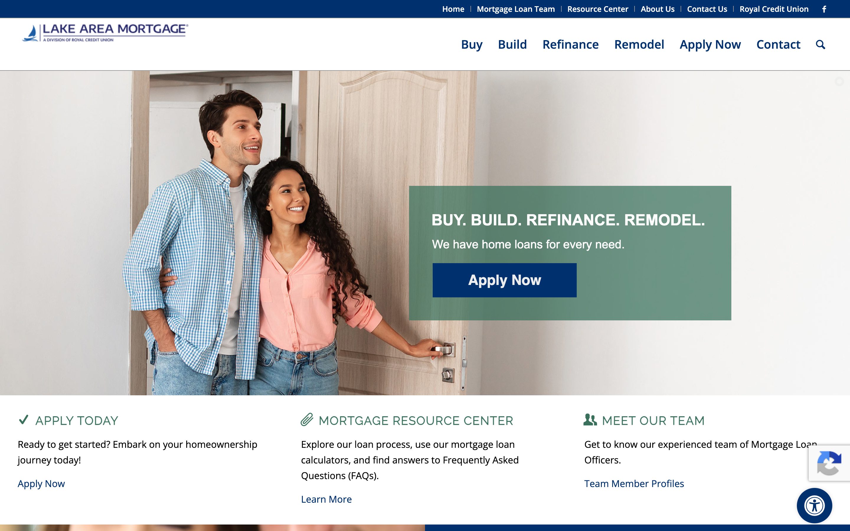 Lake Area Mortgage homepage