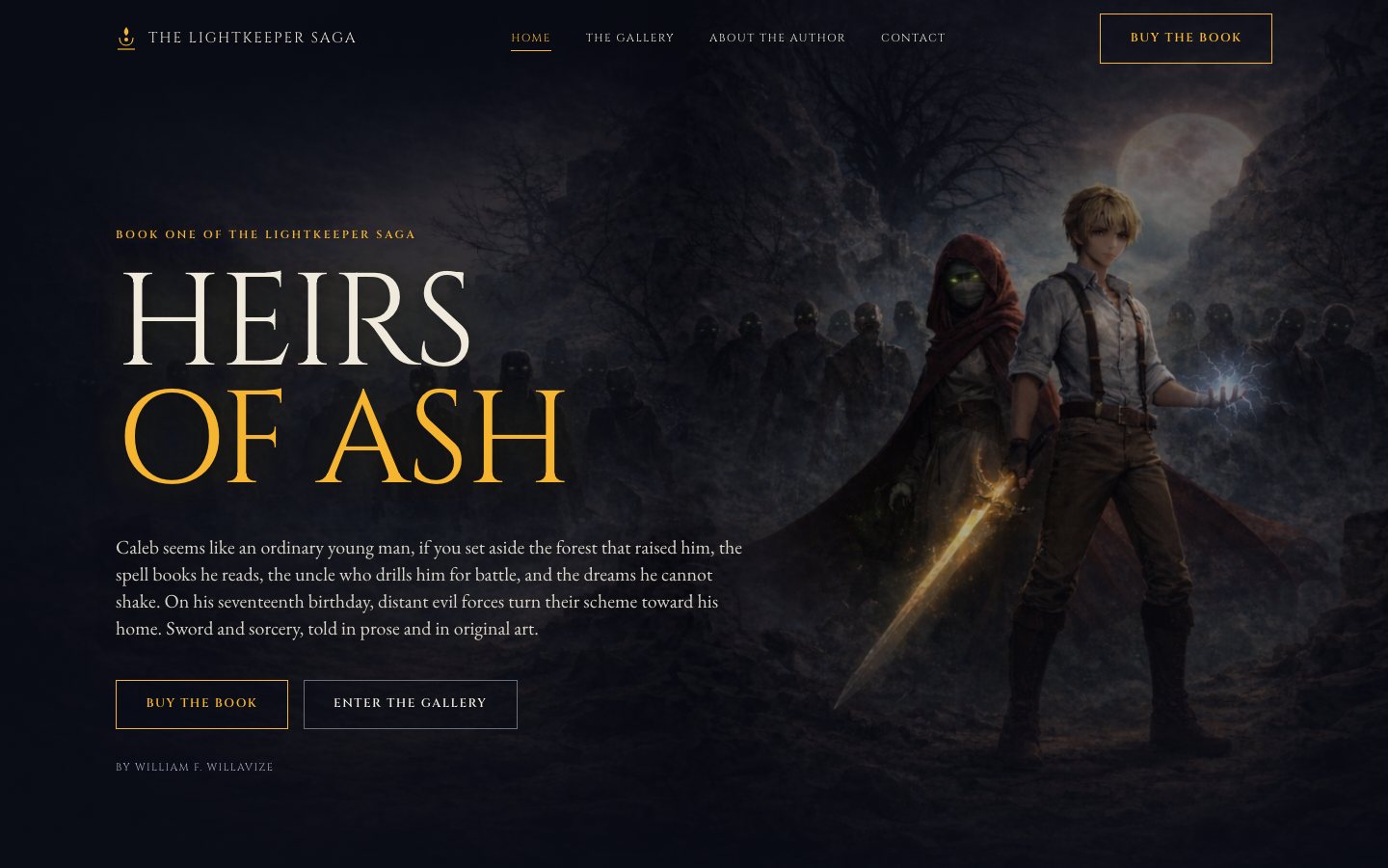 Heirs of Ash dark-fantasy novel launch site built by 'corePHP'